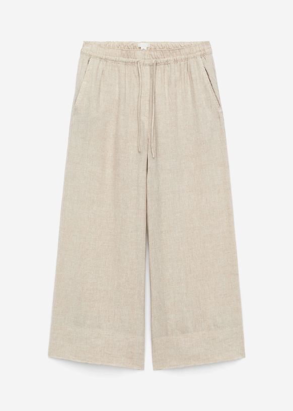 Image of cropped linen trousers