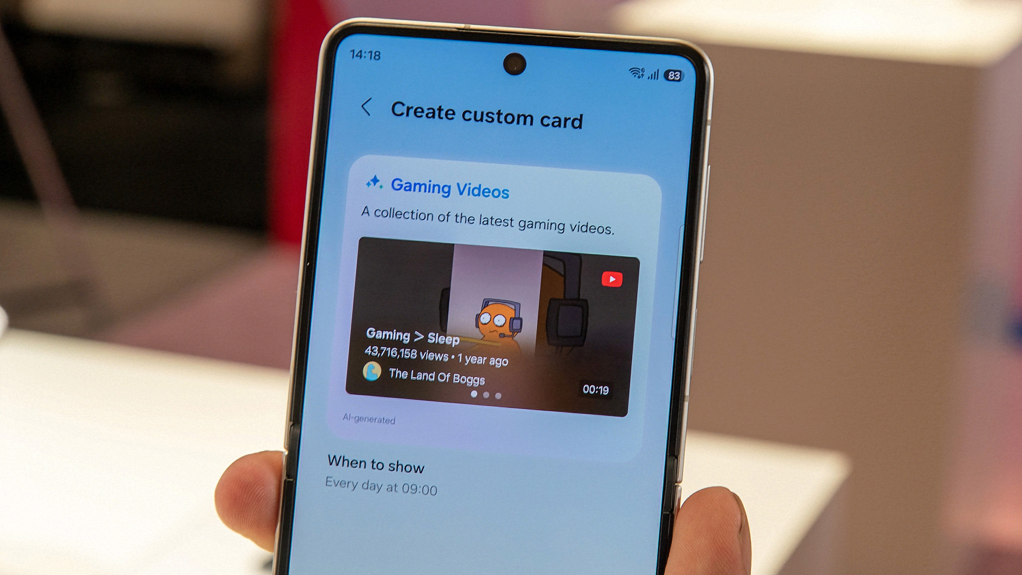 Creating a custom card for the Samsung Galaxy Z Flip 8's cover screen