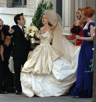 Gown, Wedding dress, Dress, White, Bridal clothing, Clothing, Bride, Formal wear, Fashion, Event,