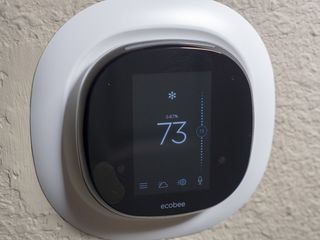 A photo of the Ecobee4 display