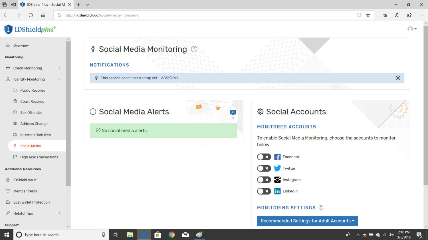 idshield vault password manager