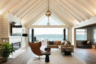 living room with sea view