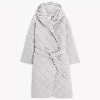 John Lewis duvet quilted dressing gown in light grey