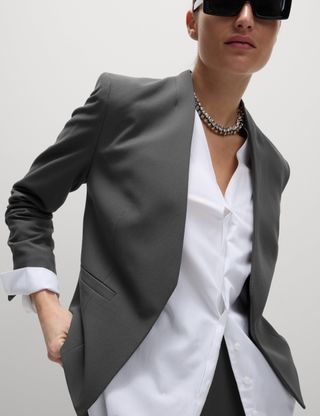 Collarless Blazer