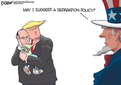 Political Cartoon U.S. Trump Stephen Miller Uncle Sam separation policy
