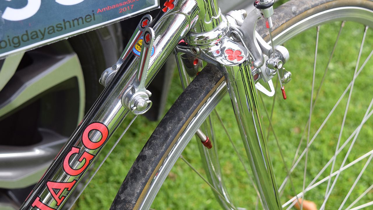 Tri-colore down tube shifters