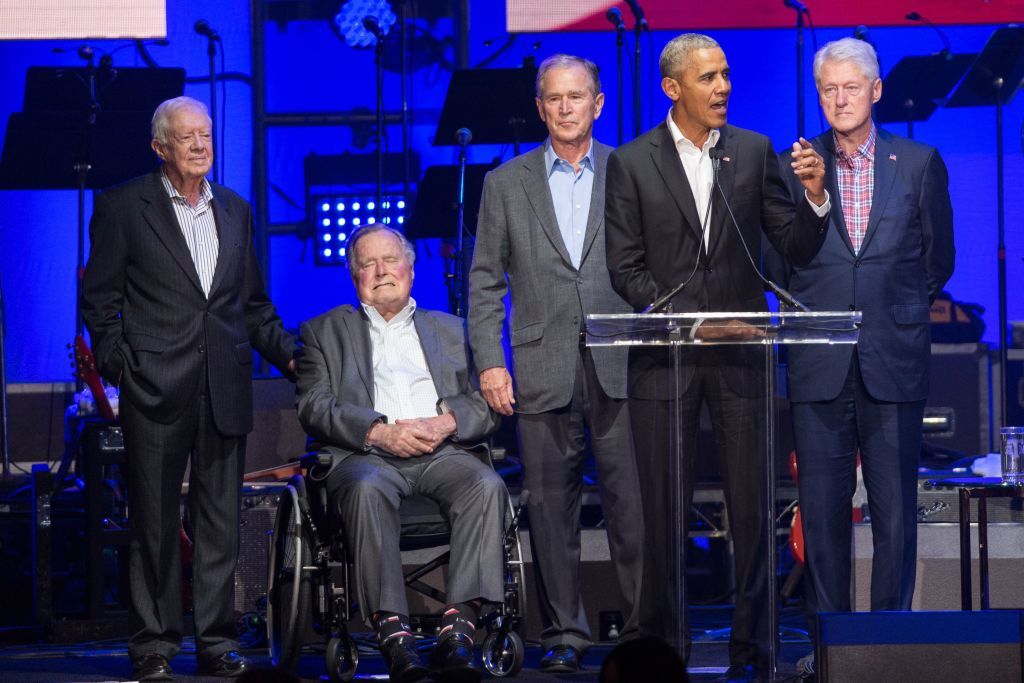 Ex-presidents headline hurricane benefit