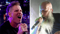 Corey Taylor of Slipknot and Jens Kidman of Meshuggah performing live
