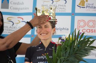 Mara Abbott (Wiggle High5) Team is crowned as the Queen of the Mountains after winning the QOM competition during the Philadelphia International Cycling Classic