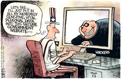 Editorial cartoon U.S. Government Hackers