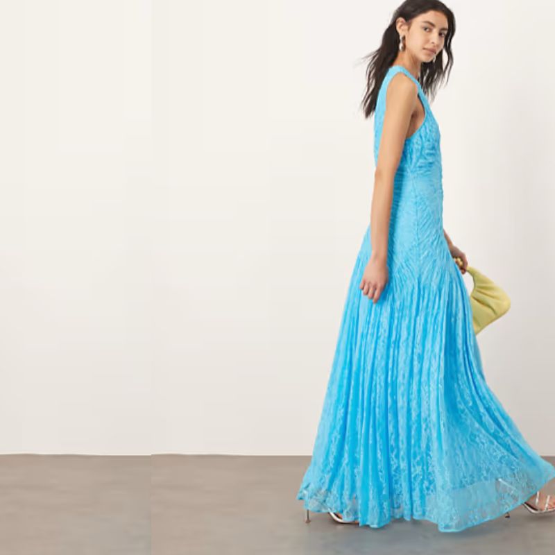 blue lace dress