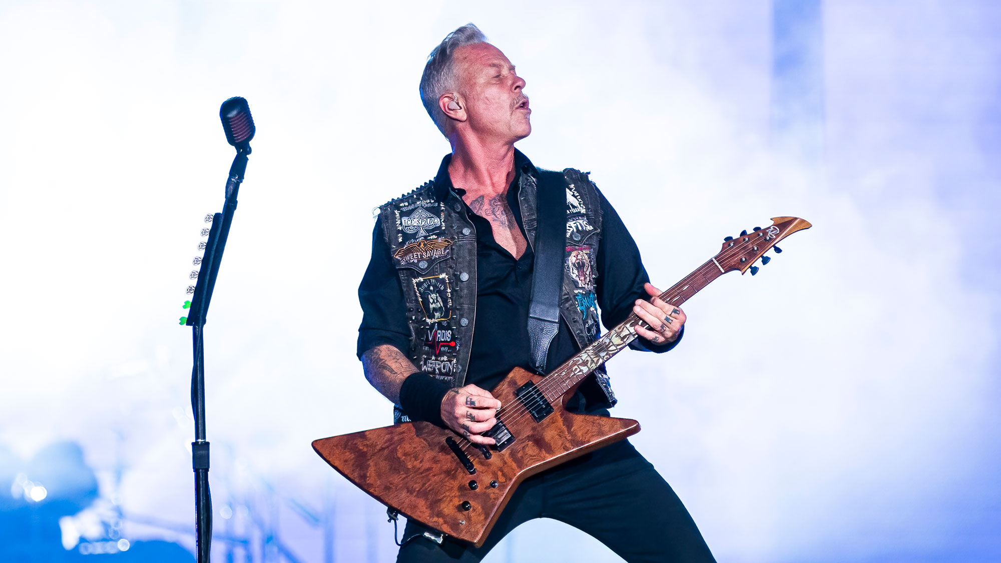 James Hetfield of Metallica performs on day 1 of Lollapalooza at Grant Park on July 28, 2022 in Chicago, Illinois.