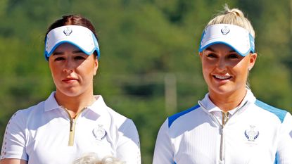 Georgia Hall and Charley Hull at the 2021 Solheim Cup