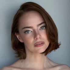 Emma Stone with a layered bob hairstyle