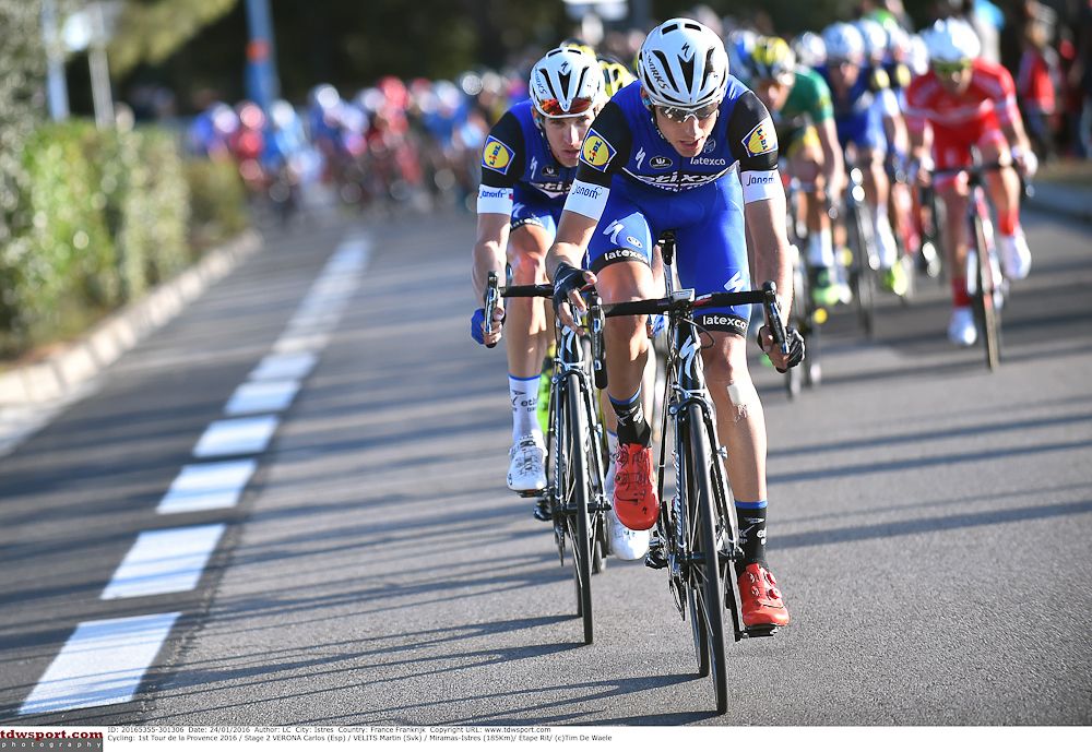 Etixx-QuickStep's Carlos Verona and Martin Velits
