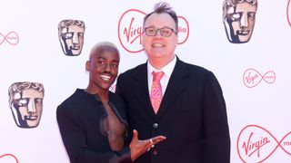 Ncuti Gatwa and Russell T. Davies on the red carpet at the Virgin Media British Academy Television Awards 2022 on May 8, 2022.