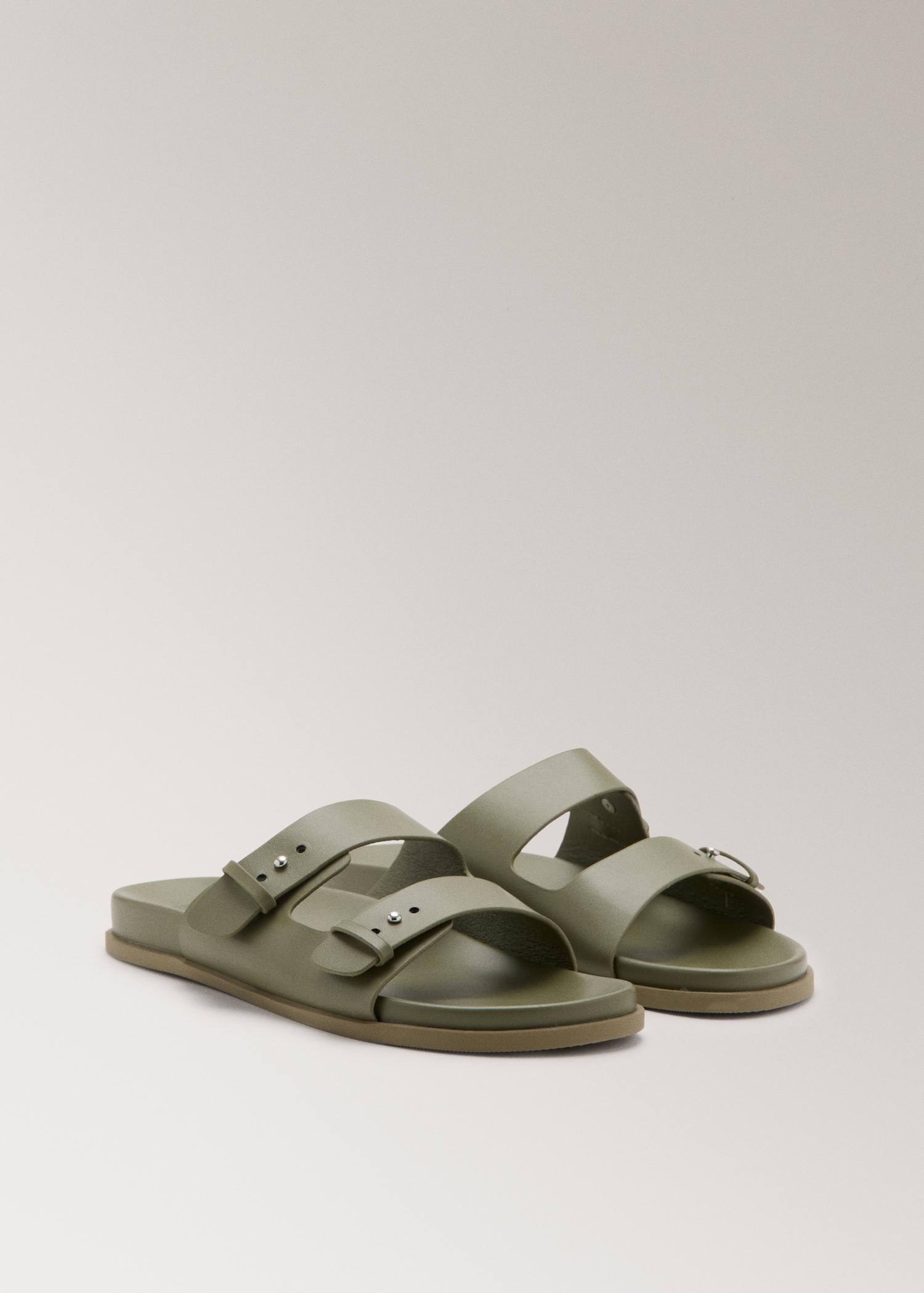 Double-Buckle Leather Sandals - Women | Mango Usa