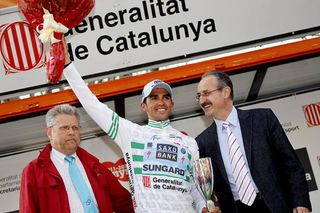Overall race leader Alberto Contador (Saxo Bank Sungard)