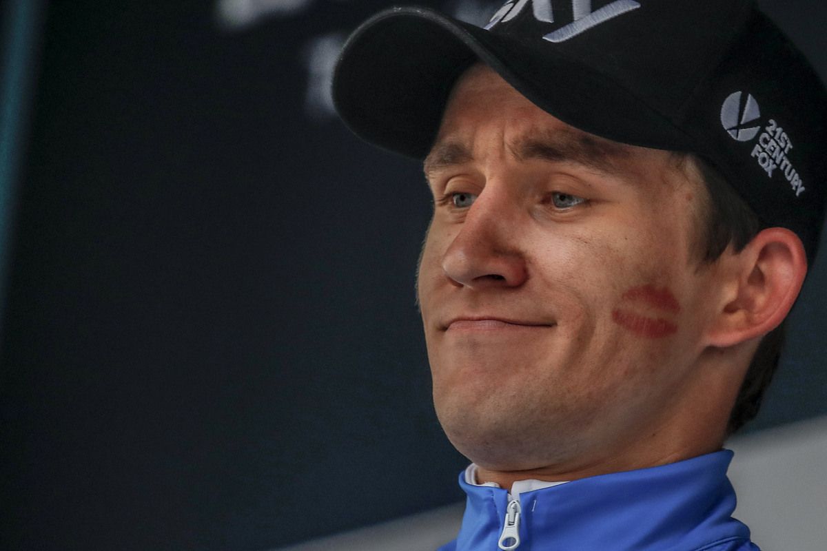 New race leader, Michal Kwiatkowski (Team Sky)