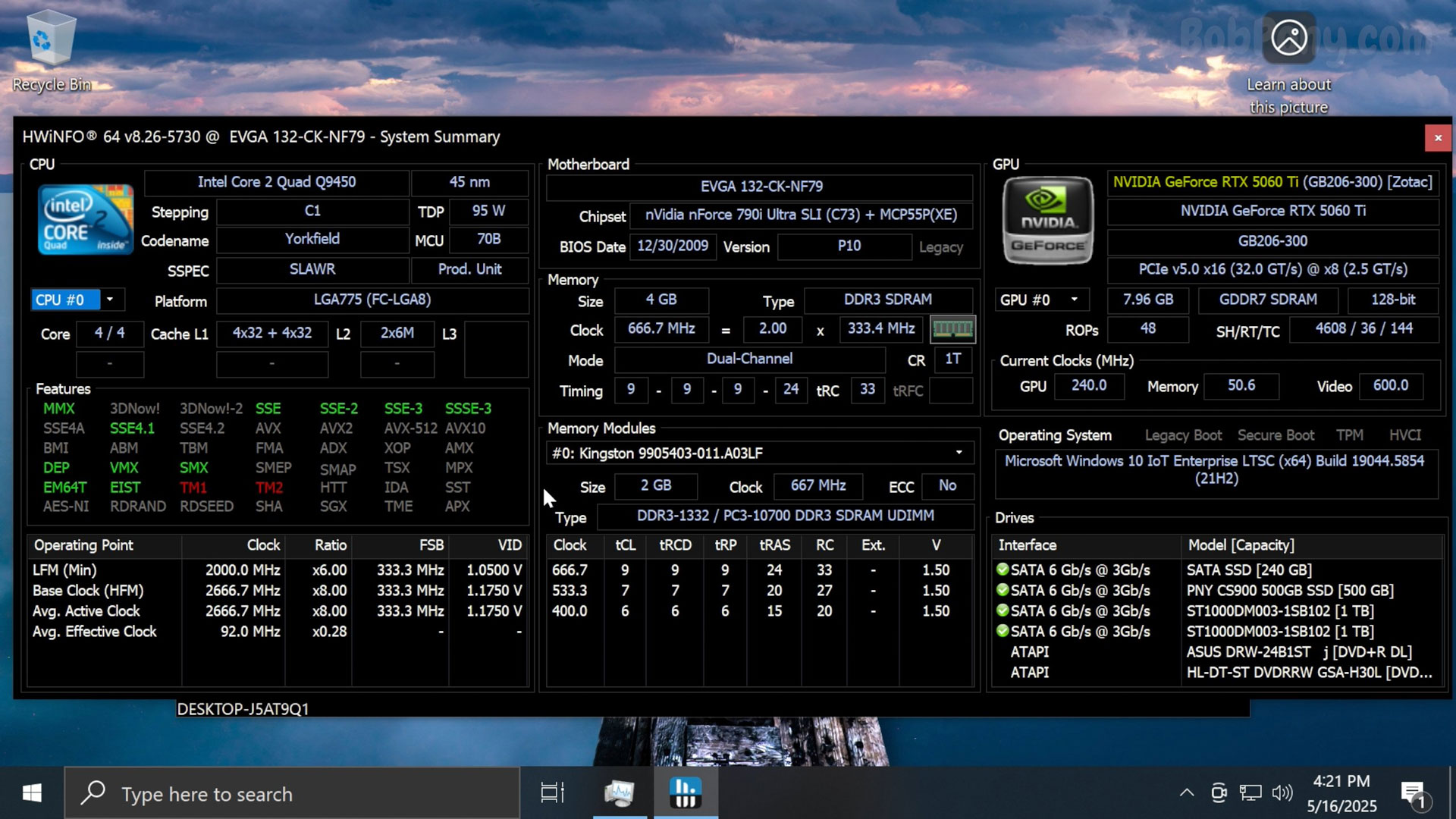 Nvidia RTX 50 with Intel Core 2 system