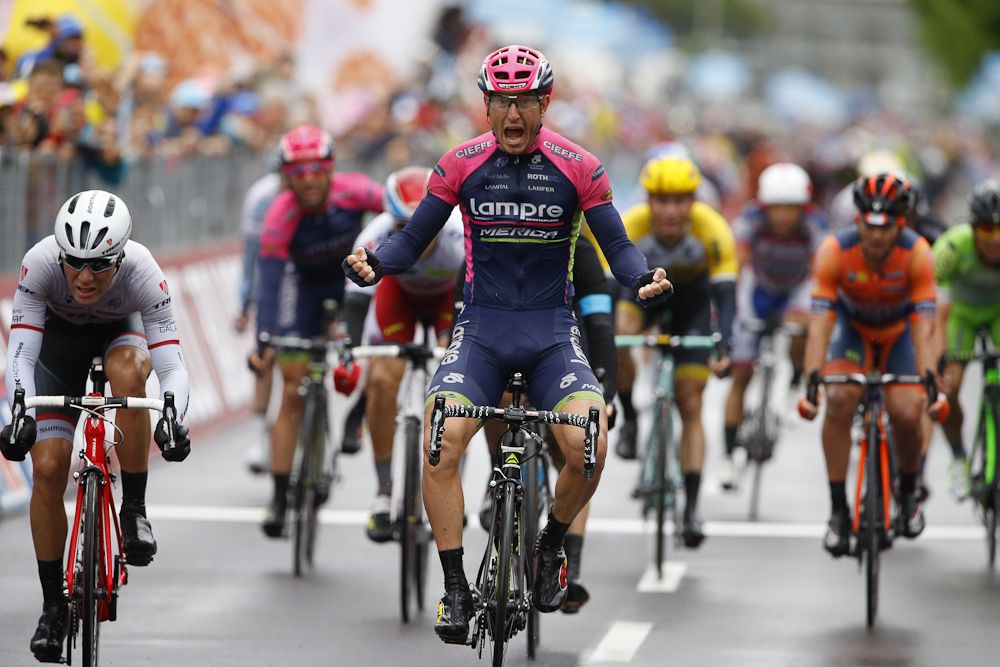 Sacha Modolo takes stage 13 of the Giro d'Italia.