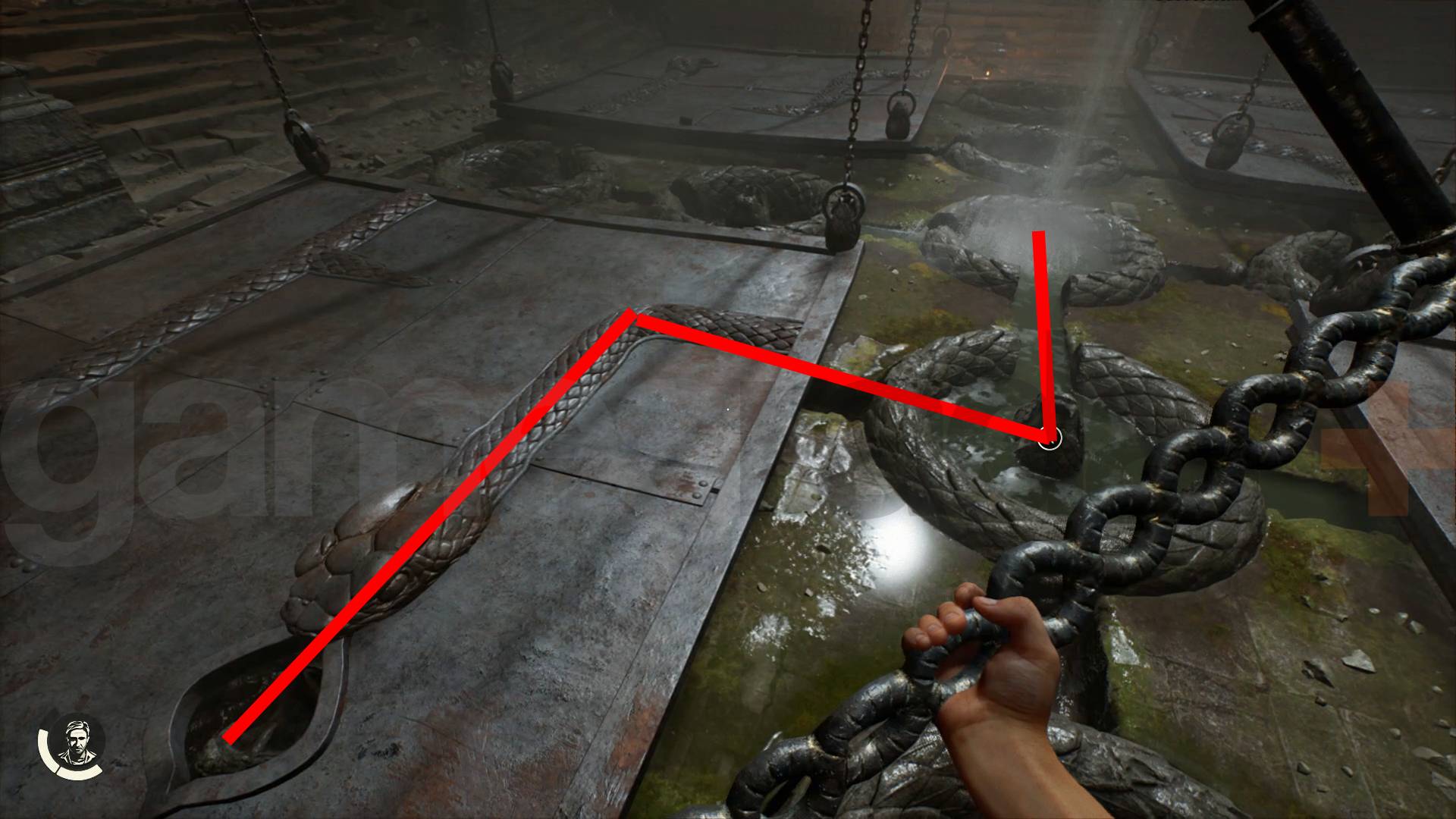 Indiana Jones serpent water puzzle