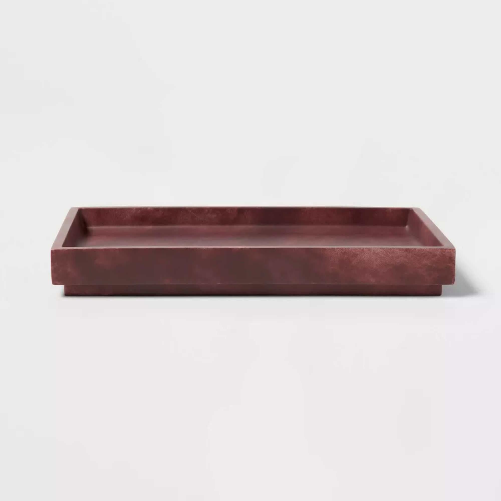 Burgundy faux marble bath tray