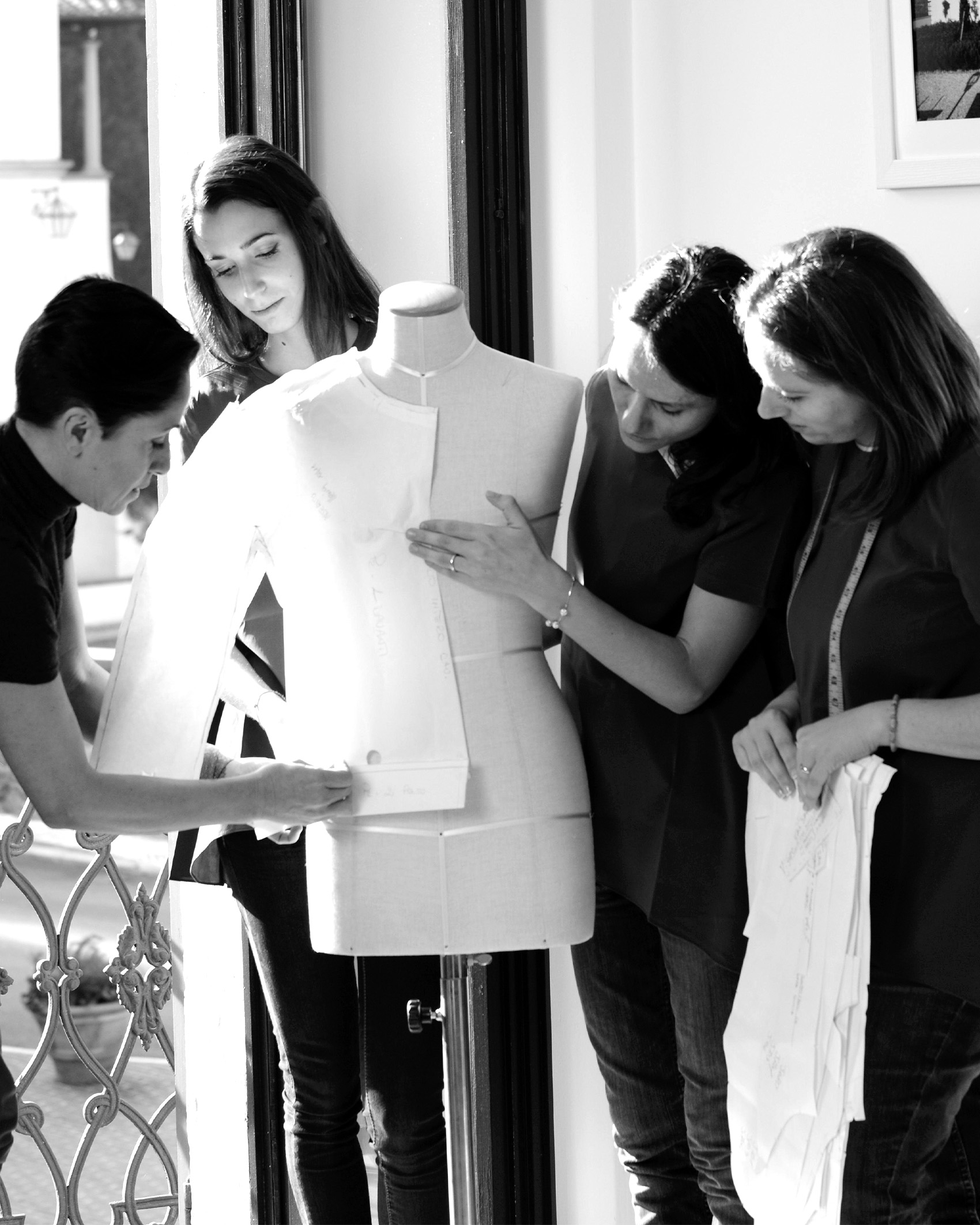 Brunello Cucinelli ateliers fitting a cardigan