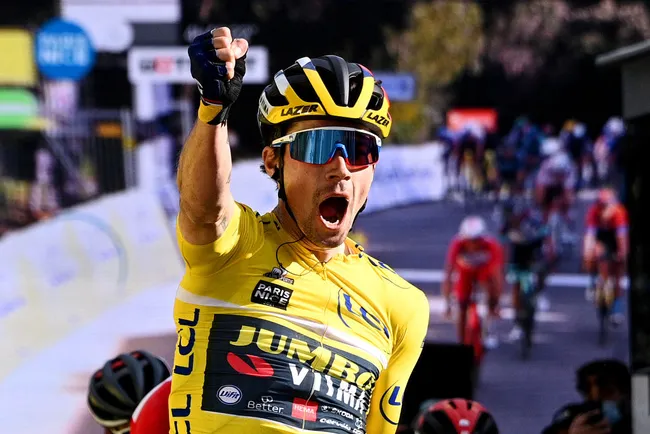 La vittoria di Primoz Roglic a Biot (foto: Getty Images)