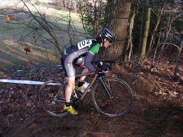 Mary McConneloug enters the woods en route to her second win of the weekend.