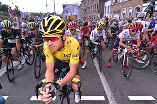 Geraint Thomas (Team Sky) in the maillot jaune