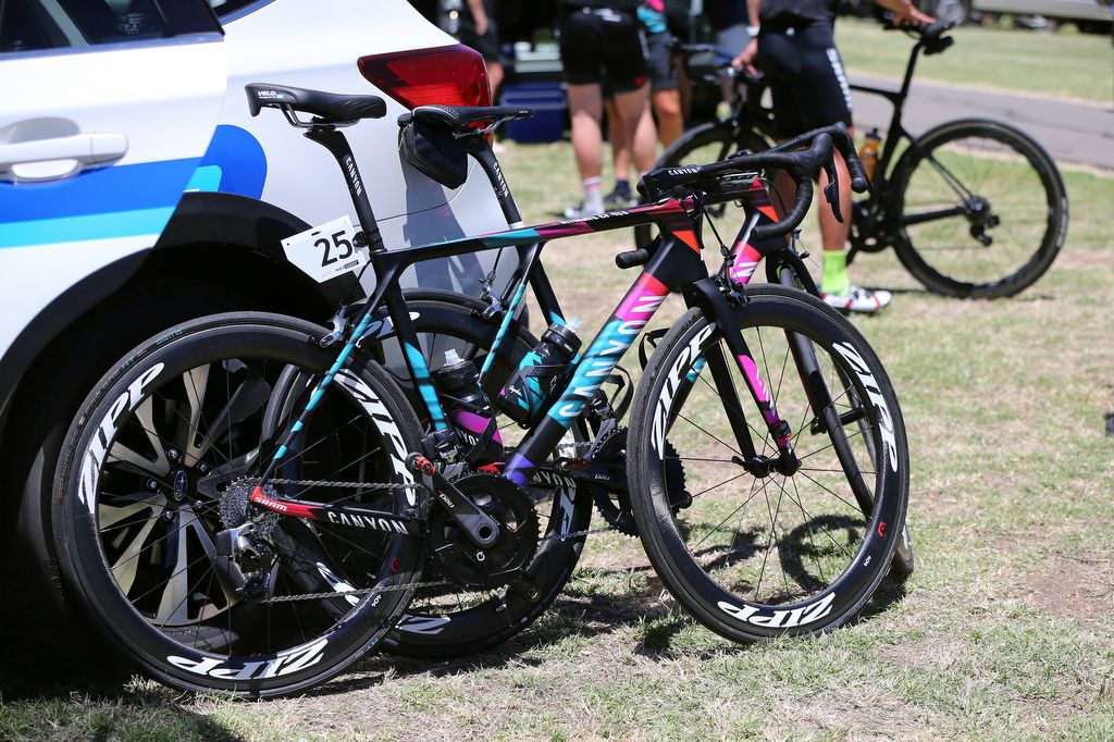 The Canyon-SRAM team bikes are a standout in the peloton