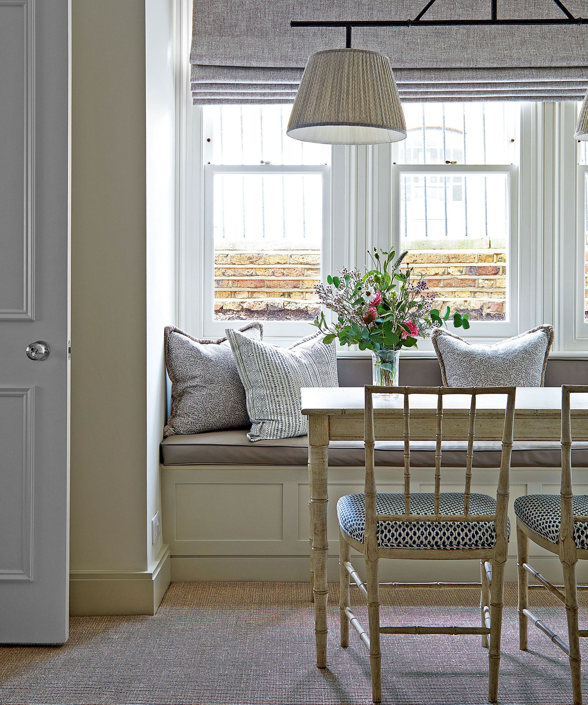 Dining room with banquette seating