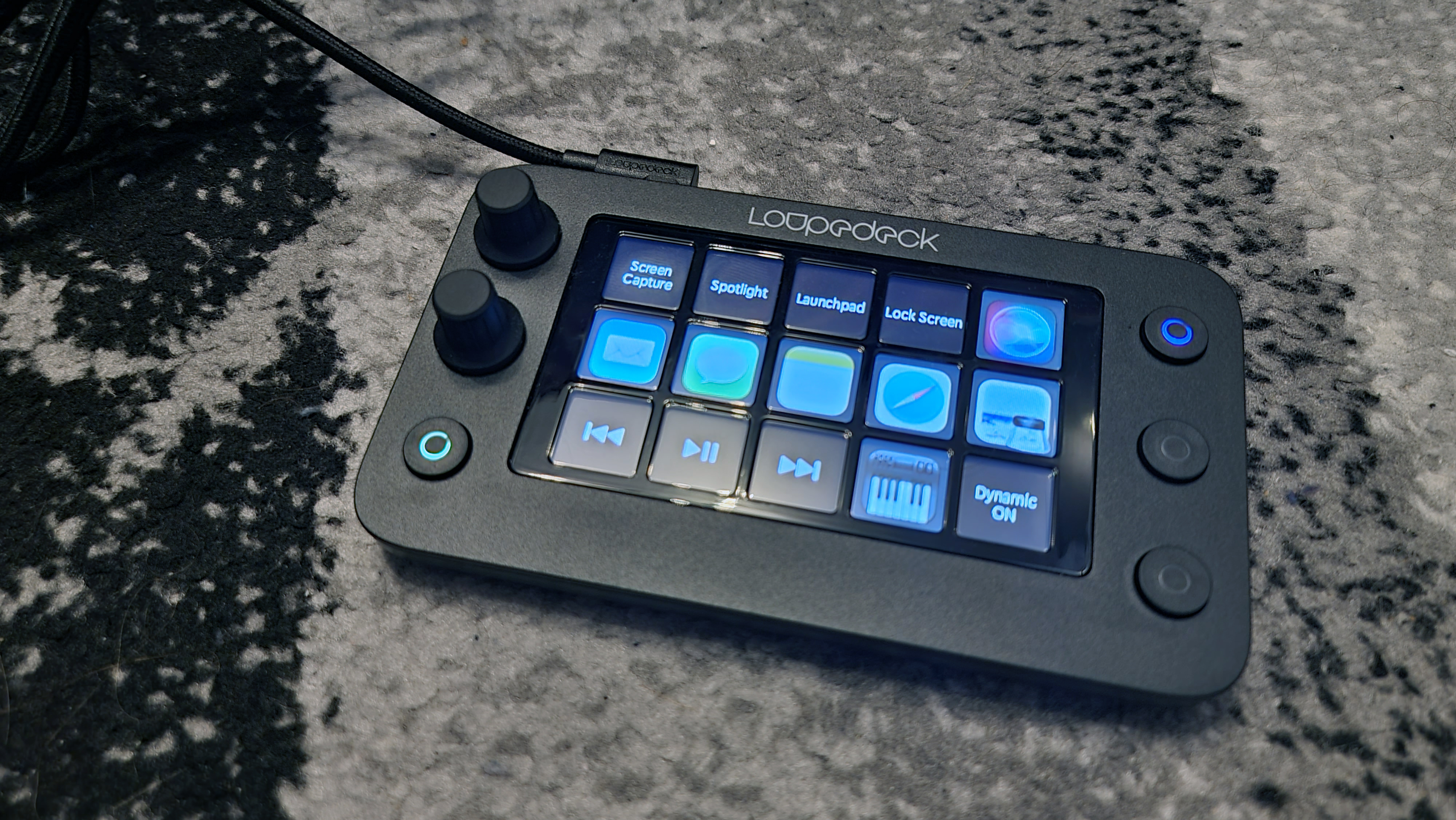 Loupedeck Live S set up on a countertop.