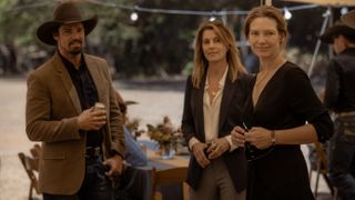 from left, Jay Ryan as Campbell Miller, Sara Wiseman as Sarndra Kirby, and Anna Torv as Emily Lawson in 'Territory'