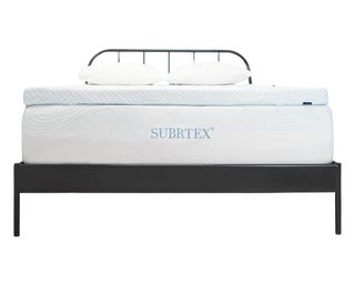 Subrtex Gel-Infused Memory Foam mattress Topper on top of mattress