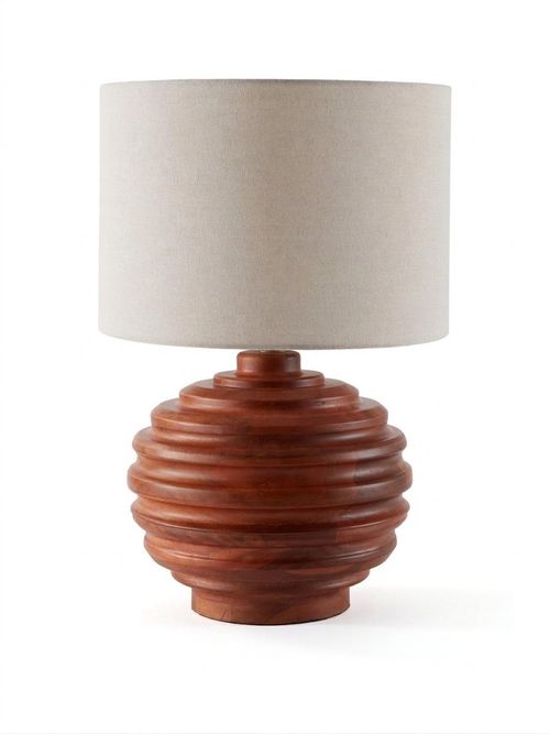 Wood Turned Table Lamp - Walnut - Walnut