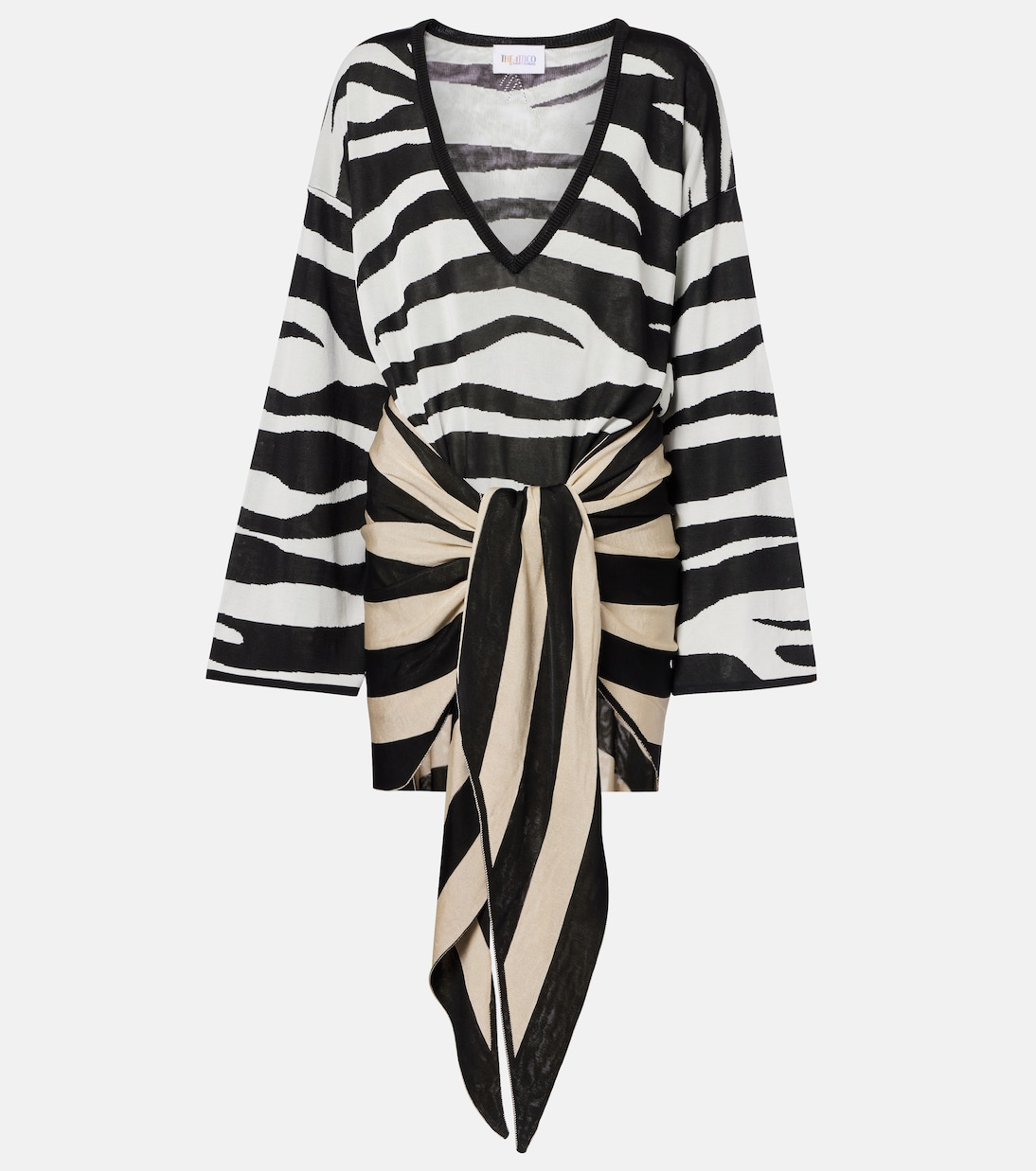 Knitted Zebra-Print Minidress