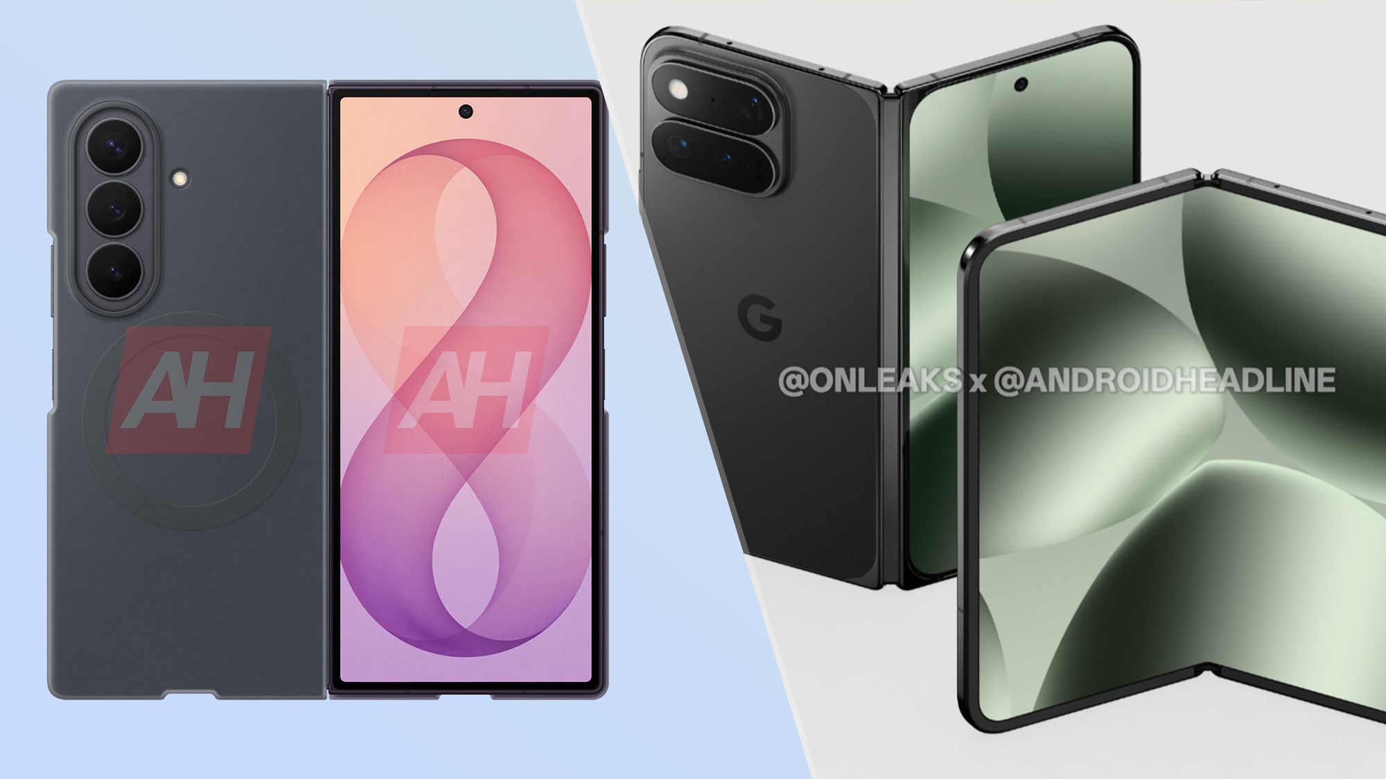 google pixel 11 pro fold (right) vs samsung galaxy z fold 8 (left)