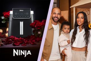 Ninja Air Fryer and split layout with Marvin Humes Rochelle Humes and their son Blake Humes