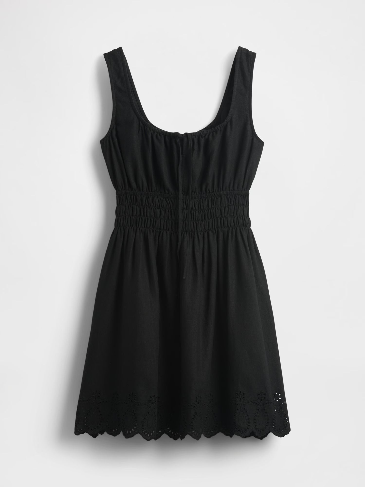 Gap, Linen-Blend Smocked Mini Dress