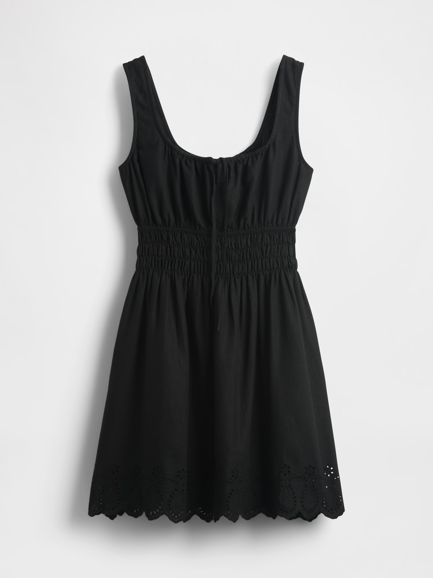 Gap, Linen-Blend Smocked Mini Dress
