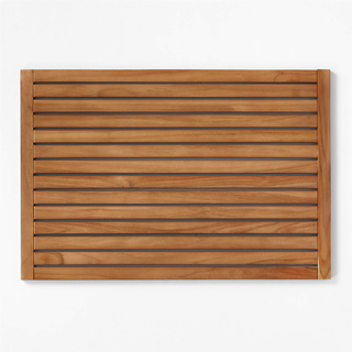 teak wooden shower mat