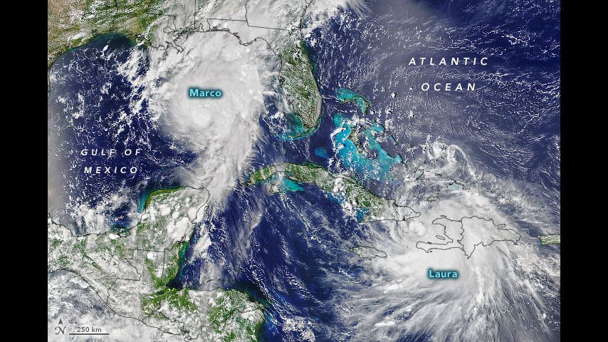 While Marco made landfall in Louisiana late on Aug. 24, Tropical Storm Laura is following close behind, expected to make landfall along the Texas-Louisiana border on August 26.
