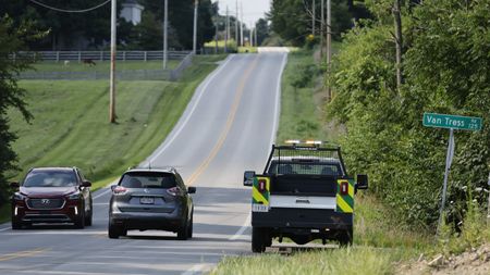 Law enforcement near the site of a shooting in Clinton County, Ohio.