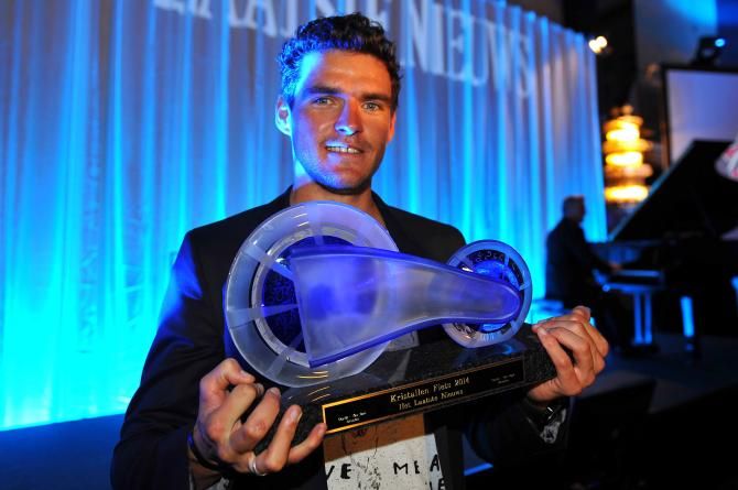 Greg Van Avermaet with the Kristallen Fiets
