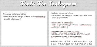 Fonts for Instagram homepage
