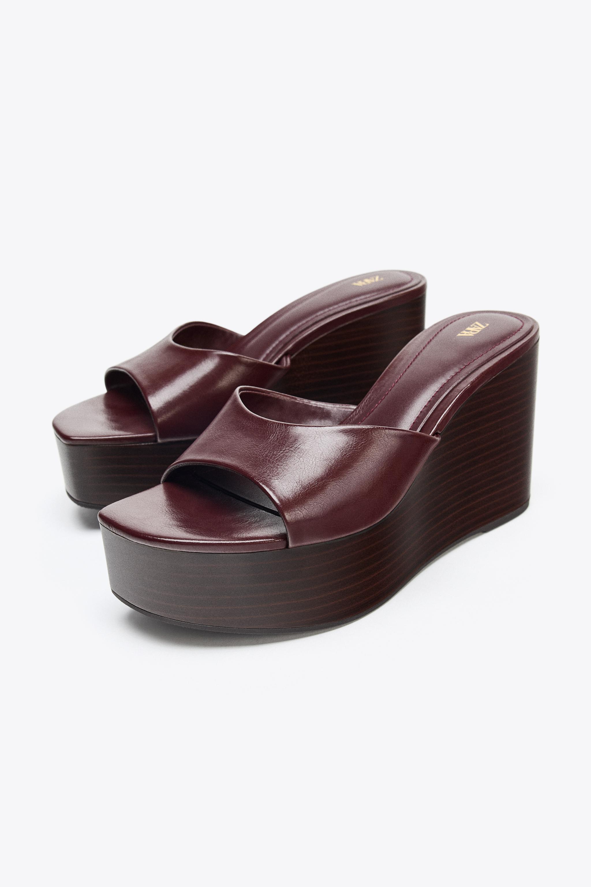 Crackled Wedge Sandals