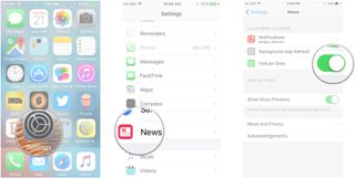 Launch Settings, tap News, tap the switch next to Cellular Data
