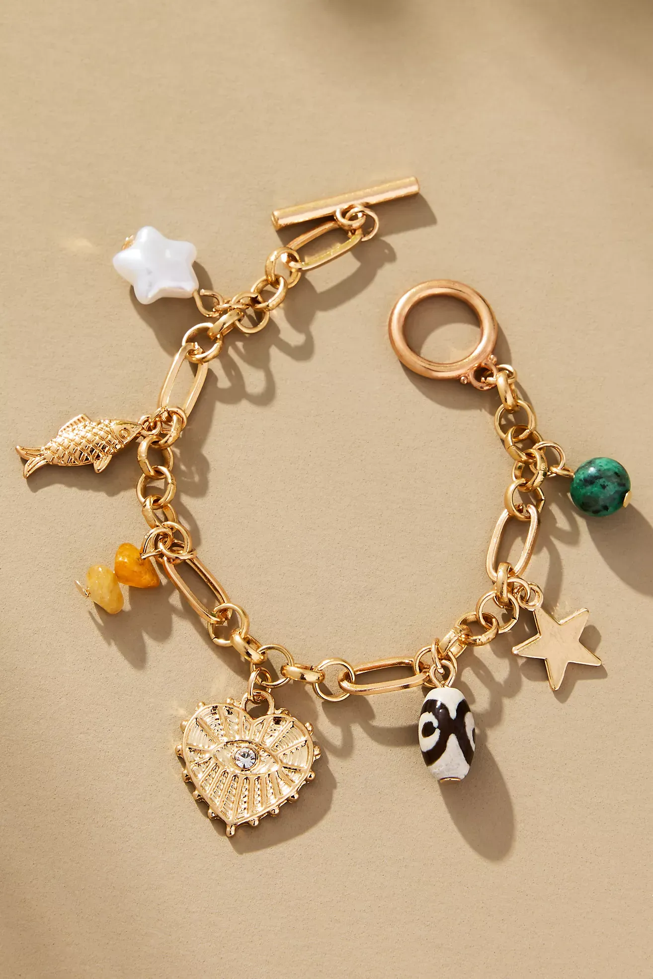 Lulla Heart & Key Charm Bracelet